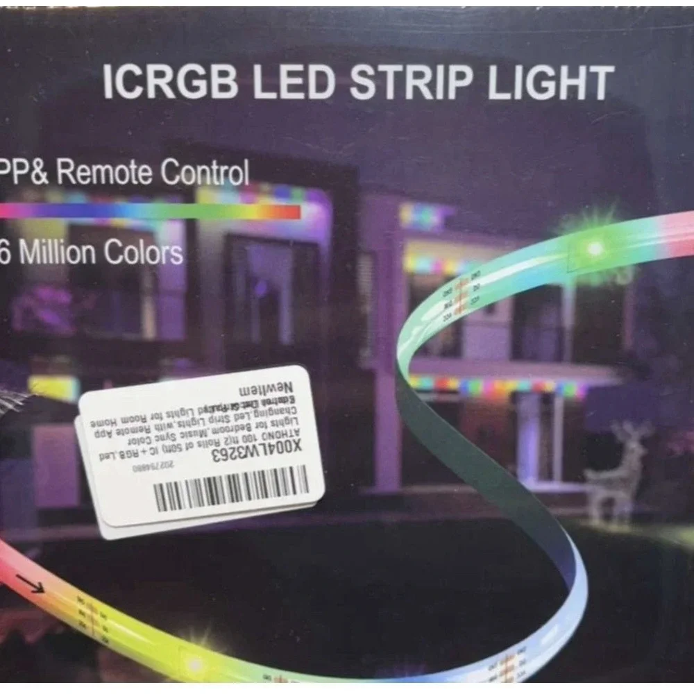 ATHONO ICRGB Led Strip Light For Bedroom‎ 100 ft(2 Rolls of 50ft) Color Changing